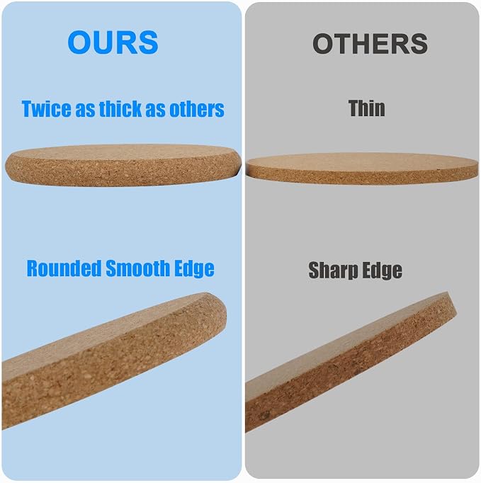 8 Pcs Drink Coasters with Holder, Thicker Cork Coasters - Image 4