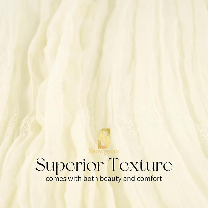 Showgeous 4 Pack Ivory Cheesecloth Table Runner, 17 x 108 Inches | Boho - Image 4