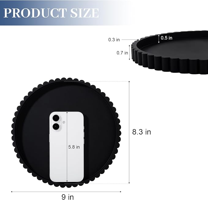 Round Bathroom Tray Perfume Organizer Coffee Table Decor, Heat-Resistant - Image 6