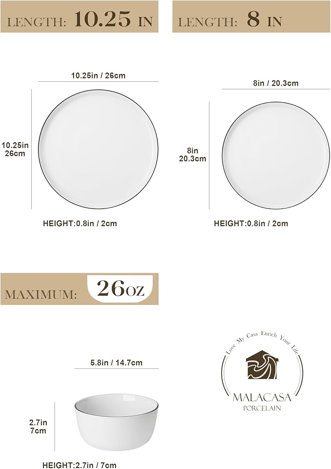 MALACASA 18-Piece Dinnerware Set - Image 2