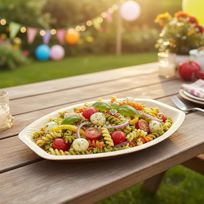 Disposable Bamboo 13" x 9" Trays Bamboo Serving Platters, Disposable Boards - Image 4