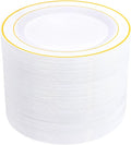 bUCLA 100Pieces Gold Plastic Dinner Plates by BUCLA