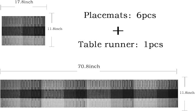 PIGCHCY Elegant Placemats with Matching Table Runner, Washable Durable Vinyl - Image 3