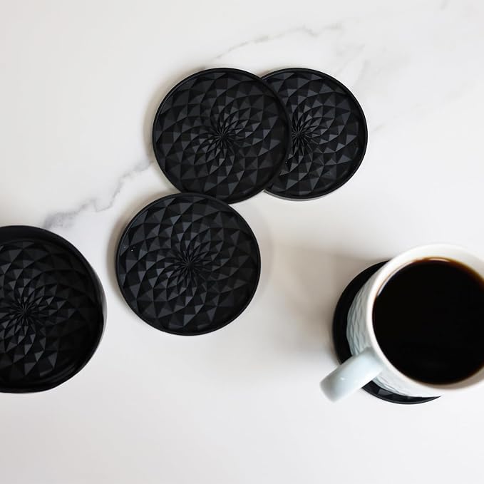 Cup Coasters Set of 6 with Holders Drink Coasters, Table Cup Mat, - Image 8
