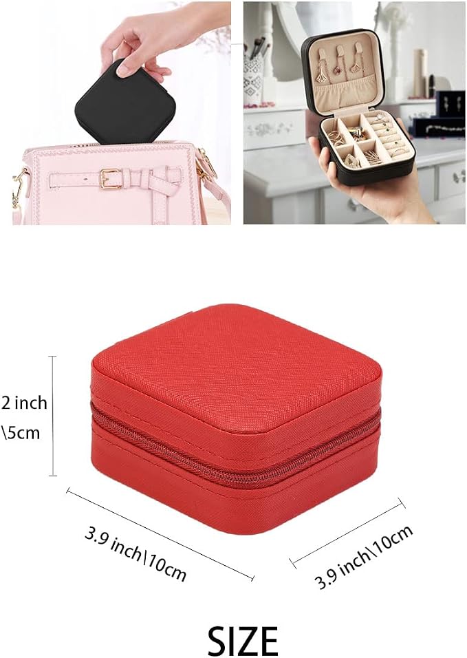 ZPROW Travel Jewelry Case, Mini Portable Jewelry Travel Boxes, Small Jewelry - Image 3