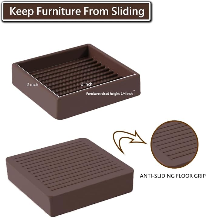 Jayen Non Slip Furniture Caster Cups Coasters Pads - Image 6