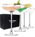 Vintage Coupe Glasses Set of 4, 7.7oz Martini Glasses, Tall Stemmed Cocktail by Yaschmo