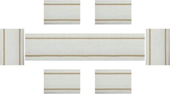 PIGCHCY Luxurious Placemats and Table Runner Set, Stylish Durable Placemats Set by PIGCHCY