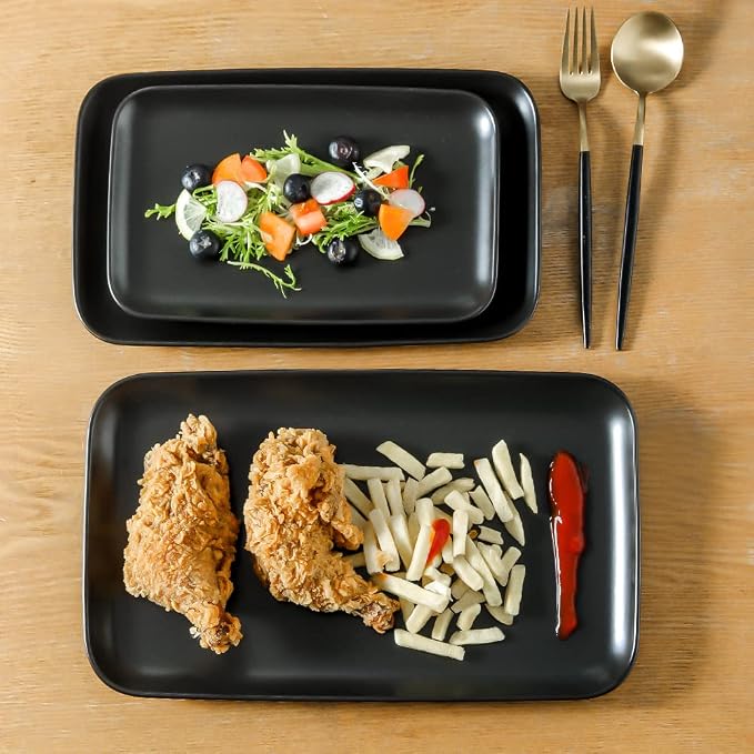 KOOV Ceramic Rectangular Serving Tray, 14/12/10 Inch Large Serving Platter - Image 2