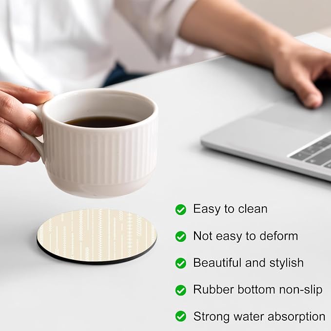 Modern Geometric Coasters Set of 2, Absorbent Coasters - Image 4