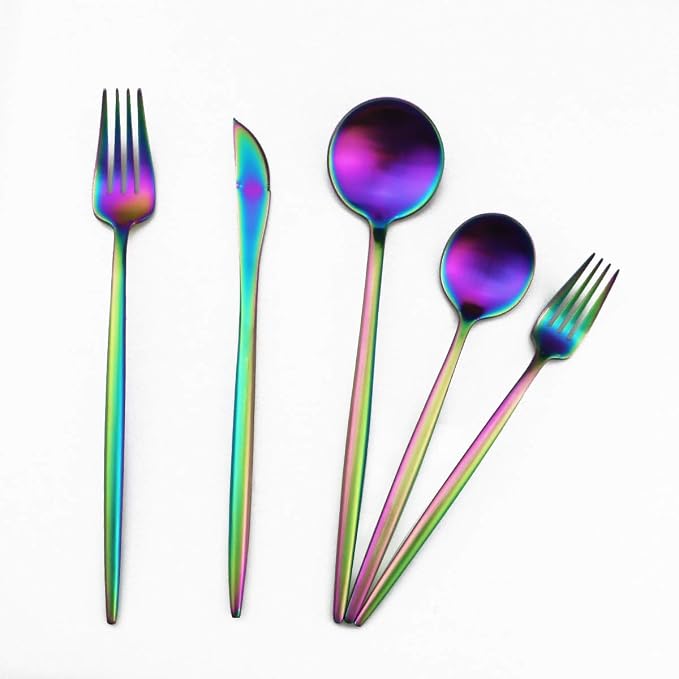 20-Piece 18/10 Stainless Steel Flatware Silverware, Luxury Dinnerware Set - Image 2