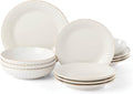 Lenox 891196 French Perle Groove White 12-Piece Pasta Bowl Dinnerware Set by Lenox