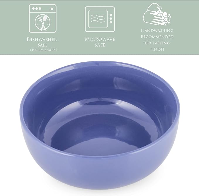 Elanze Designs Bistro Glossy Ceramic 8.5 inch Large Serving Bowls Set of 2 - Image 2