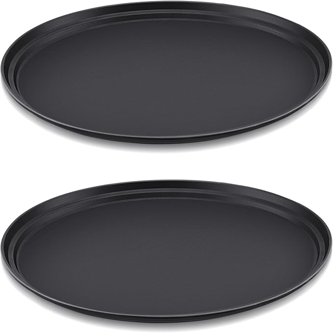 FillTouch 2 Pcs Restaurant Serving Trays PP Plastic Non Slip Rubber Lined Large by FillTouch