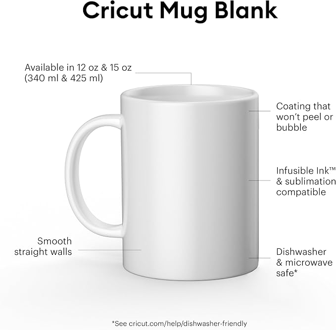 Cricut Mug Press Ceramic Mug Blank 15oz 2/Pkg-White - Image 10