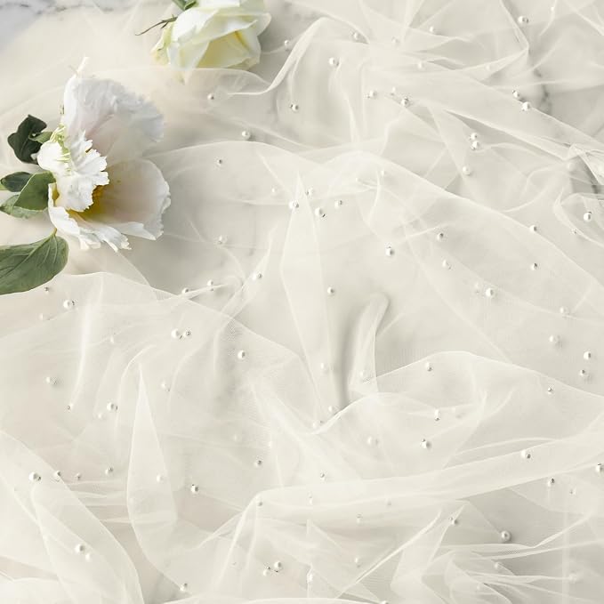 Artoid Mode 10PCS Pearl Beige Gauze Table Runner 120 Inch 10FT, Seasonal Sheer - Image 6