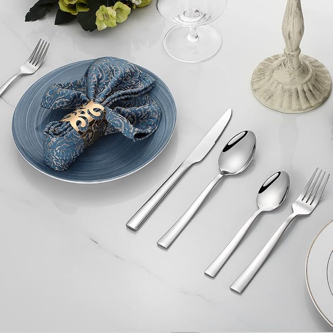 Silverware Set for 12, CXJY 60-Piece Stainless Steel Flatware Cutlery Set - Image 9