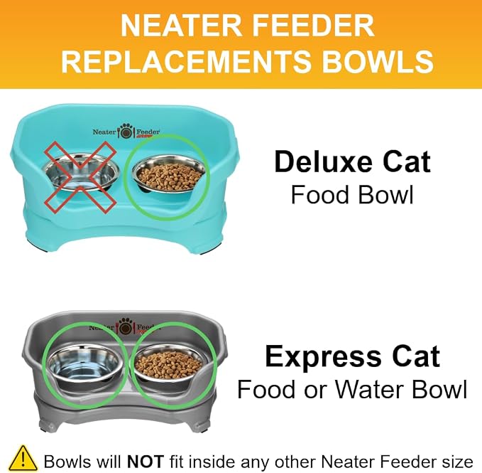 Neater Pet Brands 1 Cup Shallow Stainless Steel Cat Bowls, Metal Cat Dishes - Image 4