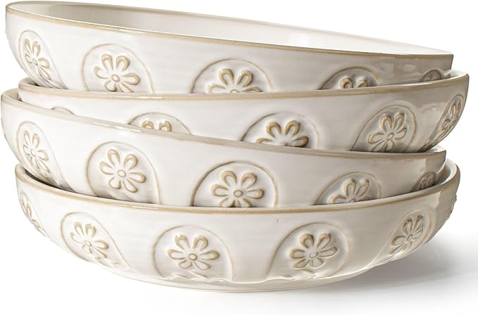 Pasta Bowls, 50oz Large Salad Serving Bowls, 9.75'' Plates Bowls Set of 4 by Artena