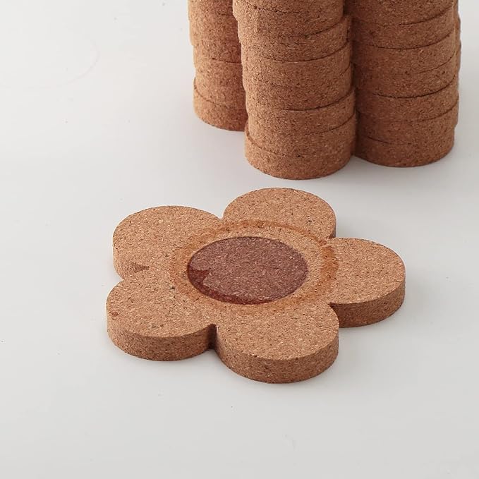 12PCS 3/8" Thick Cork Coasters for Drinks, Absorbent and Reusable Coaster Set - Image 7