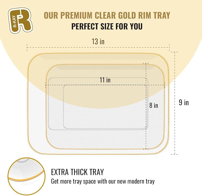 3 Pack Plastic Serving Trays for Party - Image 6