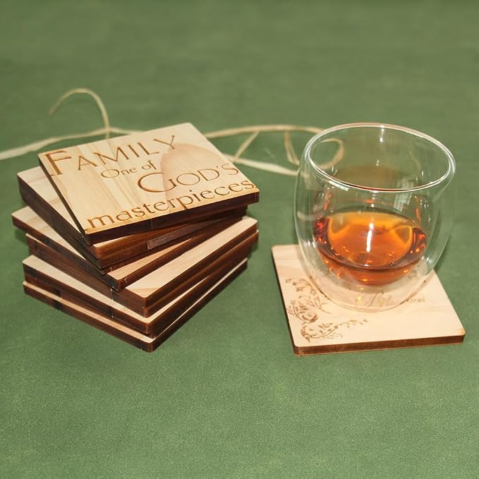 MONKEY SUN 30 Pack Unfinished Wood Coasters - Image 2