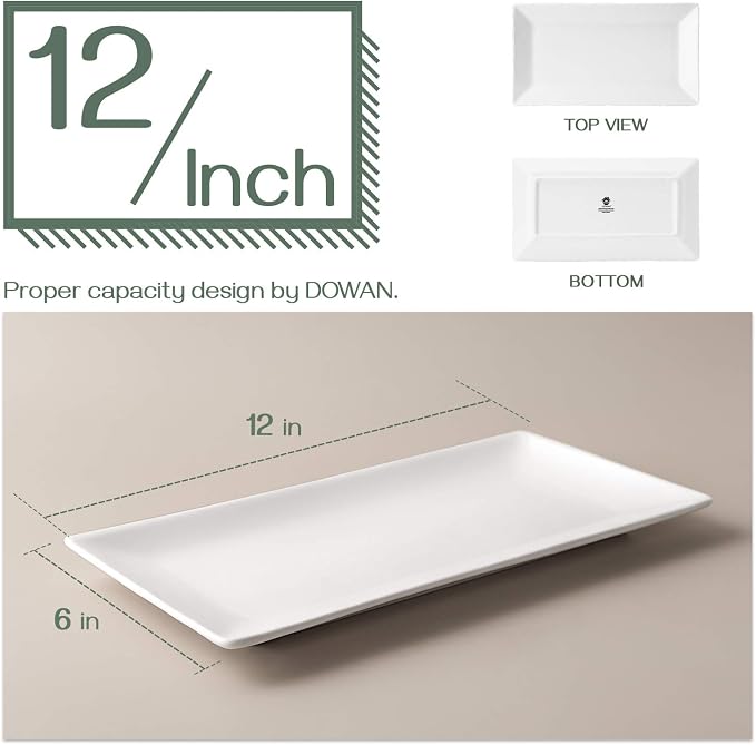 DOWAN 12" Rectangle Plates Set of 4 - Image 3
