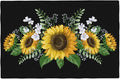 Fiokroo Sunflowers Wild Flowers Placemats Set of 6 Table Mats Table Tableware by Fiokroo