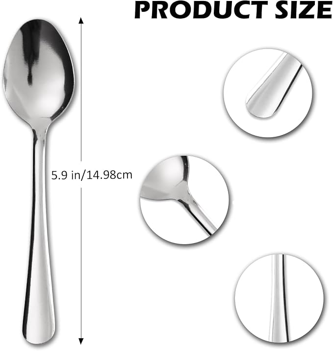 Windsor 36-Piece Set Stainless Steel Teaspoons, Tea Spoons | 5.9-Inch Food - Image 2