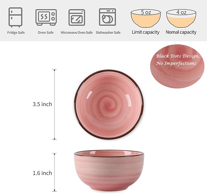 Selamica Ceramic Mini Bowls, 4 OZ Dipping Bowls, 3.5 Inch Gradient Color Set of - Image 2