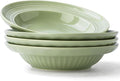 Wide Rim Soup Bowls Set of 4, 11 oz, 8 Inch Green | Shallow wide rim bowls by OniAnt
