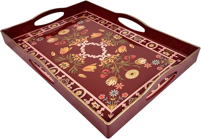 Boho Red Decorative Tray, Serving Tray - Image 7