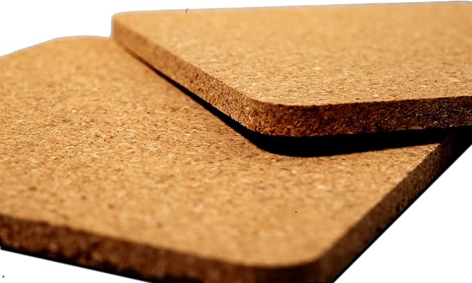 2PCS Cork Coasters for Drinks Absorbent Coaster 3.9 inch Square Simple Style - Image 3