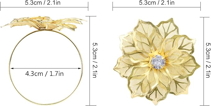 Picowe Set of 12 Alloy Napkin Rings - Image 2