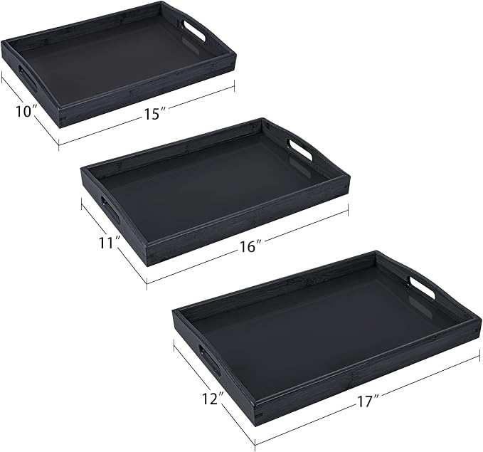 3 Pack Bamboo Serving Trays - Image 4