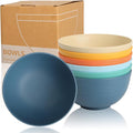 Wheat Straw Camping Bowls Sets of 6, Unbreakable 26oz Lightweight Bowls Sets by WROVA