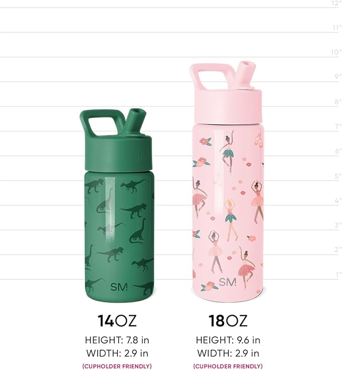 Simple Modern Personalized Kids Water Bottle | 14oz | Floral | Insulated - Image 6
