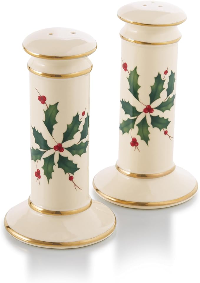 Lenox Holiday Porcelain Christmas Salt and Pepper Shaker Set | dishwasher safe - Image 4