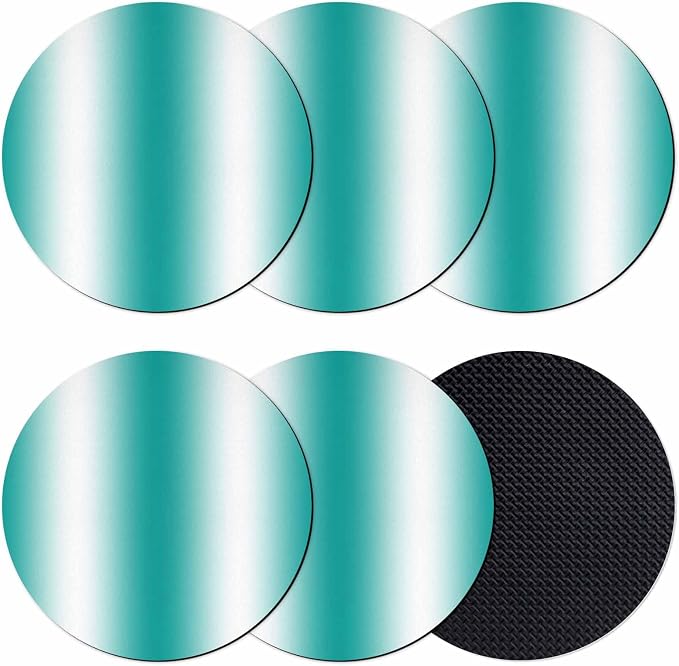 Ombre Teal Green Coasters Set of 6, Modern Minimalist Geometric Gradient Color by PIEPLE