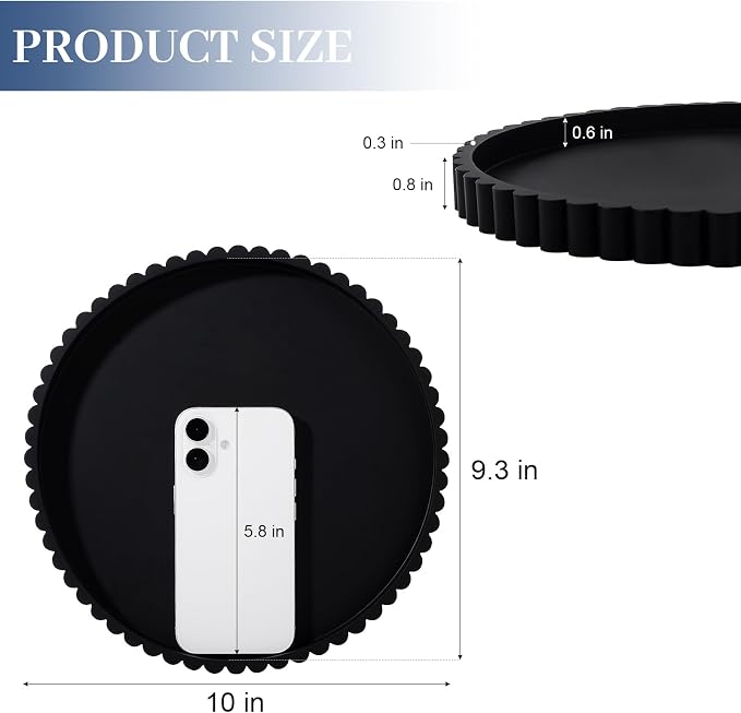 Round Bathroom Tray Perfume Organizer Coffee Table Decor, Heat-Resistant - Image 6