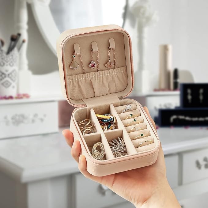 ZPROW Travel Jewelry Case, Mini Portable Jewelry Travel Boxes, Small Jewelry - Image 2