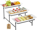 3 Tier Serving Tray, Shatterproof. Steel Frame, Collapsible. Ideal by ABIGLIFTY