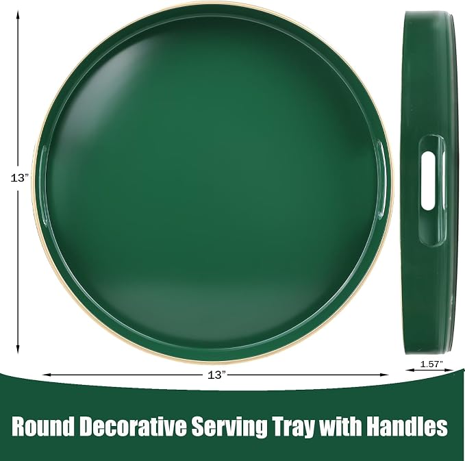 Green Round Decorative Tray - Image 3