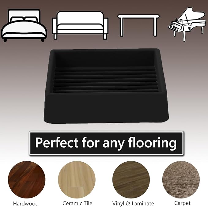 Jayen Non Slip Furniture Caster Cups Coasters Pads - Image 2