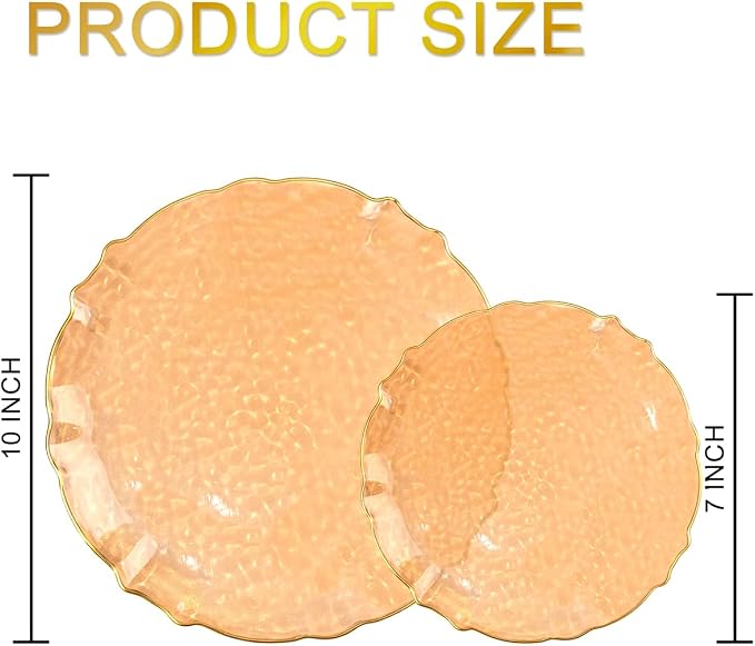 bUCLA 40PCS Orange Plastic Disposable Plates - Image 2