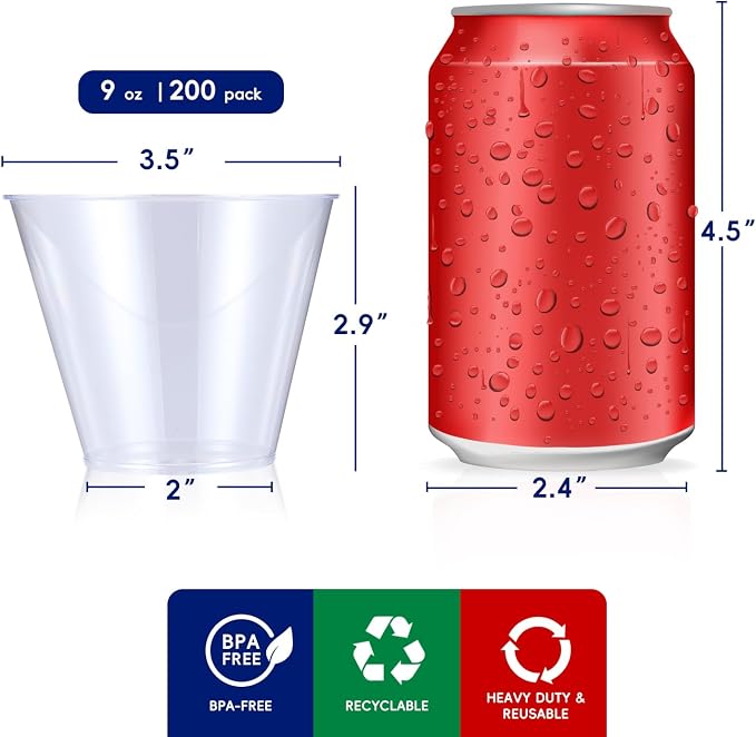 JOLLY CHEF     Clear Disposable Plastic Cups Heavy-duty - Image 2