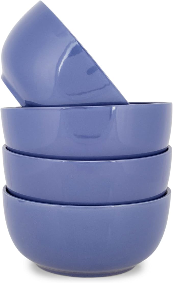Elanze Designs Bistro Glossy Ceramic 6.5 inch Dinnerware Bowls Set of 4 by ElanzeDesigns