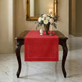 Signature Linen™ by D'Moksha Racing Red Table Runner 36 Inches, 100% Pure Linen by DMokshaHomes