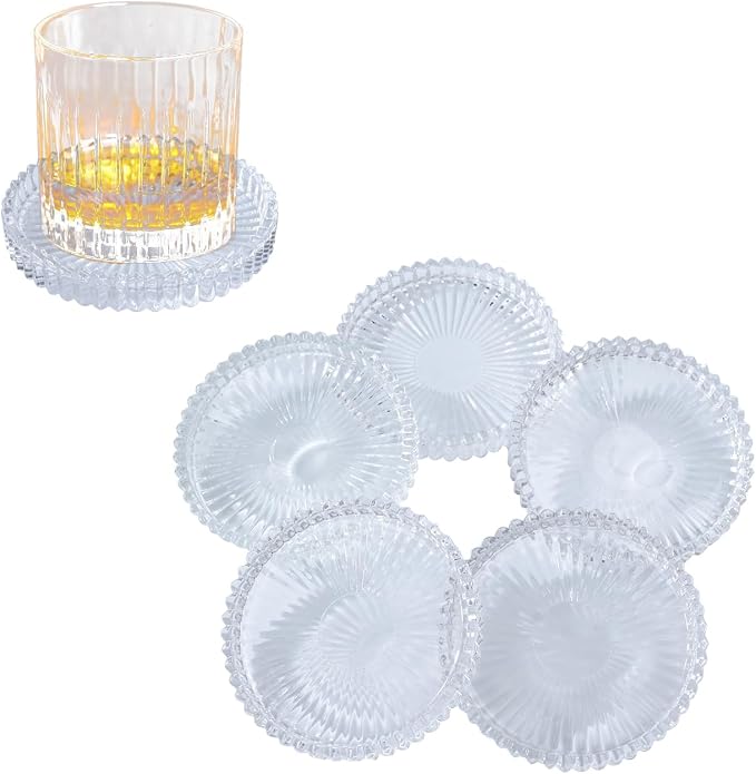 Glass Coaster 6 Pack Round Cup Coasters by Unknown