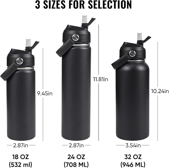 Fijinhom 24oz Insulated Stainless Steel Water Bottle, Wide Mouth Double Wall - Image 4